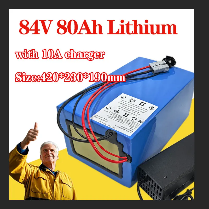

lithium ion battery pack lipo battery for 84v 80Ah 5000w inverter motorhome Floor cleaner golf cart + 10A charge