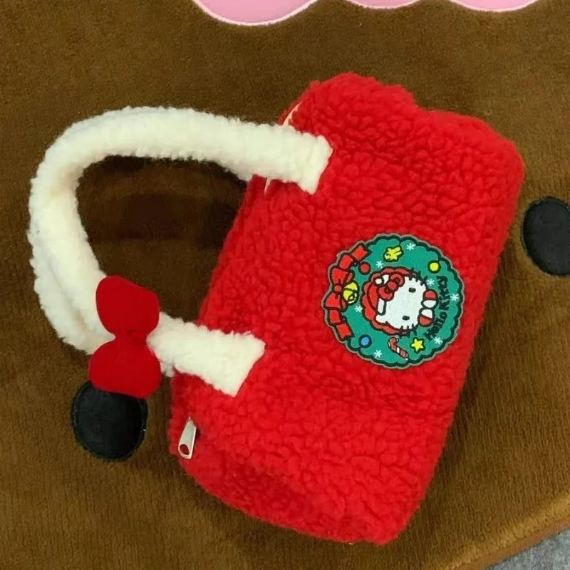 

KT Cat Handbag Christmas Series Cartoon Cute Soft Mobile Phone Cosmetics Storage Crossbody Bag Go Out Portable Girlfriend Gift