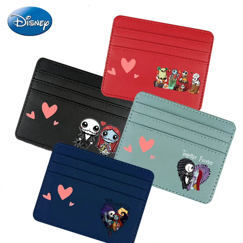 2024 Disney's The Nightmare Before Christmas Jack Sally Pu Leather ID Card Holder Bank Credit Card Bags Multi Women Men Wallet