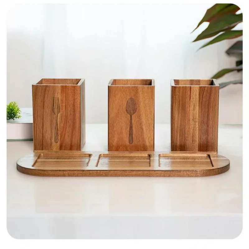 Vintage Wooden Tableware Storage Box,Kitchen Storage Container for Knifes,Spoons and Forks,Utensils and Flatware Orgainzer,Rack