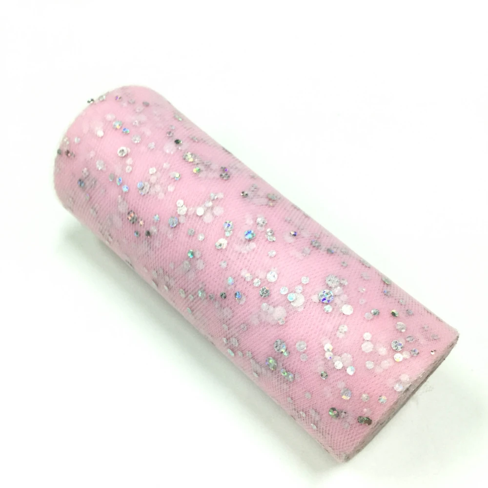 Glitzer-Pailletten-Tüllstoffrolle 6 Zoll x 25 Yards in verschiedenen Farben, geeignet für Tischdekorationen, Hochzeitsdekorationen, Babypartydekorationen. – Detail 4
