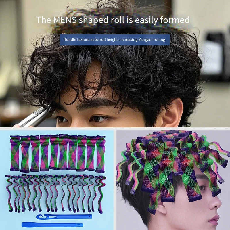 Magie Keine-Hitze Wasser Welle Haar Curler Werkzeug Männer Textur Automatische Rolling Bar Haar Styling Welle Bilden Eisen Haar texturierung Werkzeuge