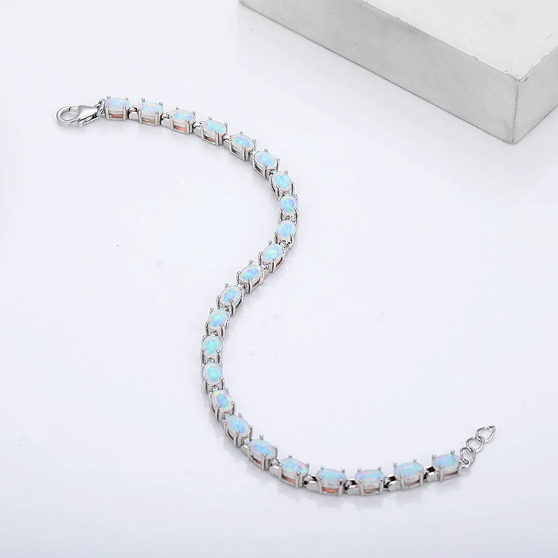 MYOP 2024 Jewelry 925 Sterling Silver jewelry Opal Bracelet set off a powerful high-end full grid