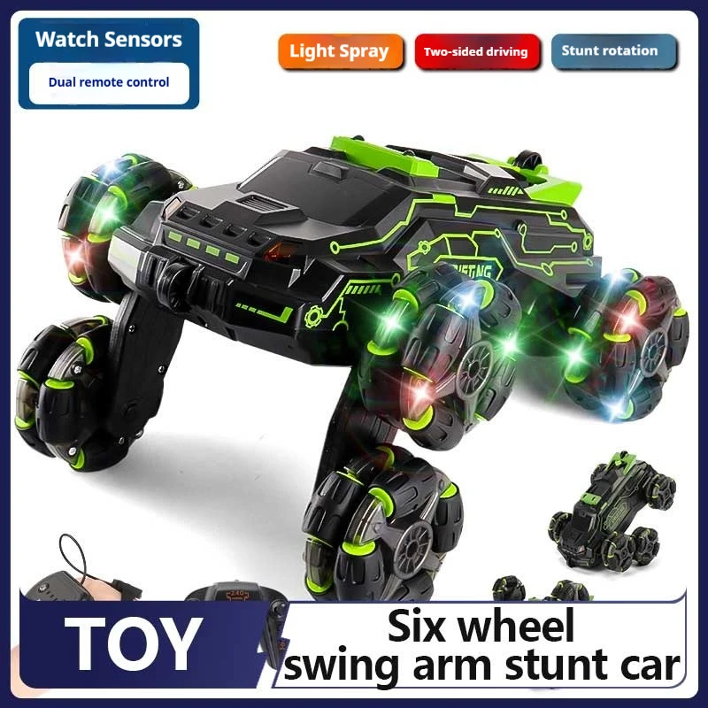 

Six Wheel Swing Arm Stunt Vehicle Gesture Induction Deformation Remote Control Vehicle Remote Drift Spray Climbing Off-Road