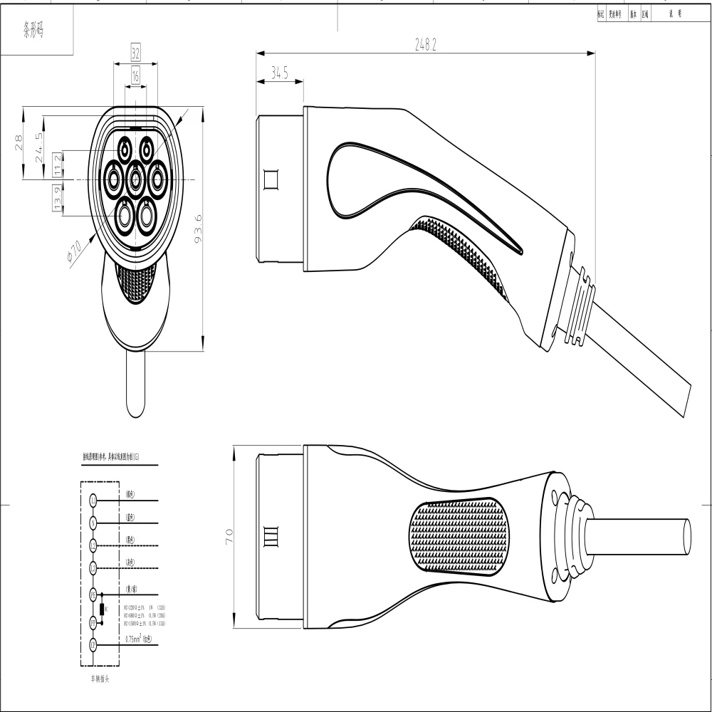 EV Carregador Plug Adapter, Tipo 2, EVSE Charger, Feminino IEC 62196 Conversor, Carro elétrico, Estação de carregamento do veículo, Earu, 16A, 32A