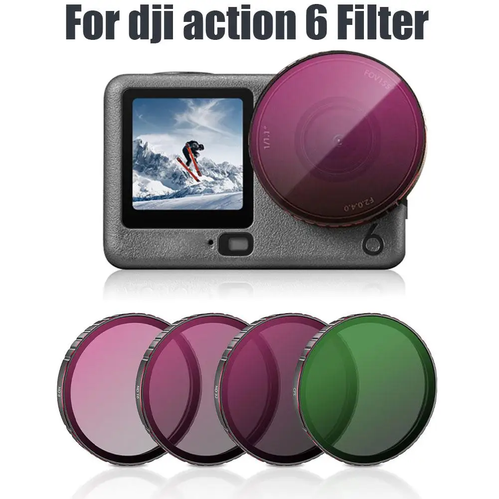 مجموعة مرشح لـ dji OSMO Action 6 CPL + ND8 + ND16 + ND32 مجموعة عدسات مرشح للكاميرا للتصوير الفوتوغرافي والفيديو