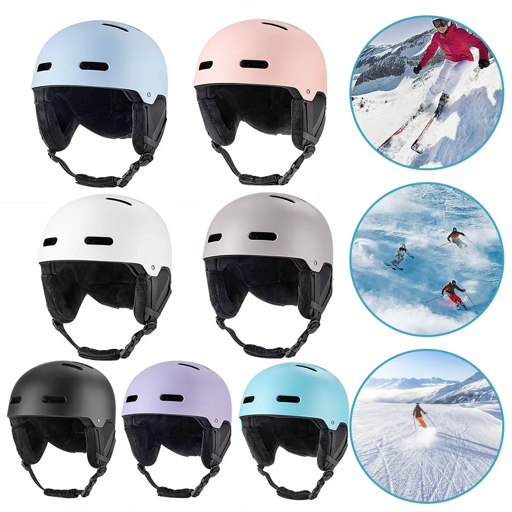 Ski Helmet Skateboard Helmet Lightweight Integrally-Molded Snow Sports Helmet with Goggles 12 Vents for Kids Adults