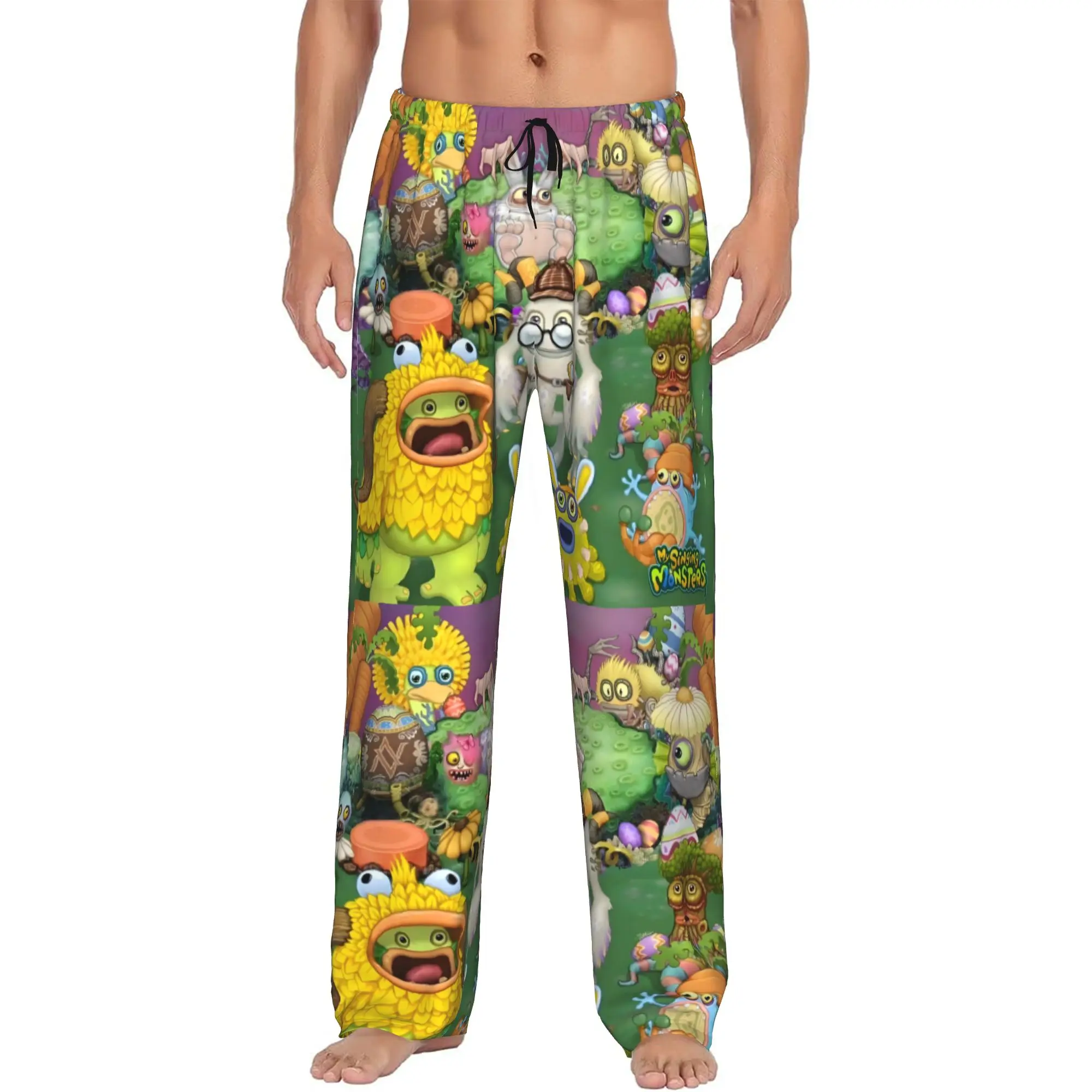 Custom My Singing Monsters Pajama Pants Men Video Game Sleepwear Lounge Sleep Bottoms Stretch with Pockets