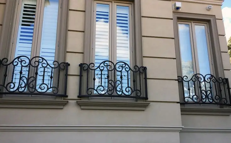 Balcone in ferro battuto con balaustra per balcone in ferro battuto di vendita diretta in fabbrica