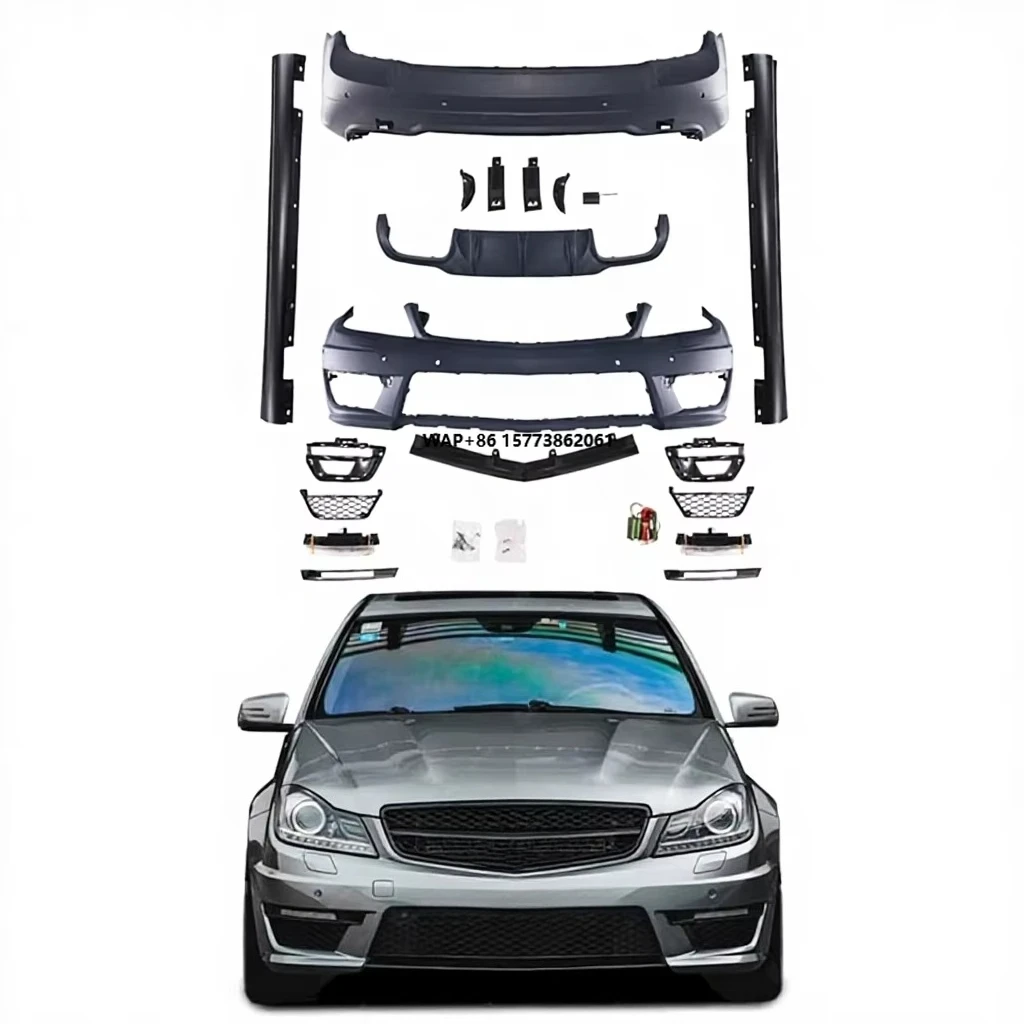 

C63 Conversion Body Kit for C Class W204 LCI 2011-2014 Modified C63 Auto Parts Side Skirts Front Rear Bumper