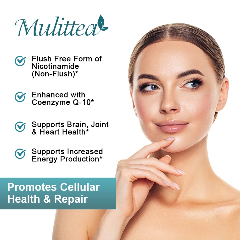 Mulittea Niacinamide Capsules Contains Vitamin B3 for Antioxidant Brighten Skin Colour Provide Nutrition to the Skin