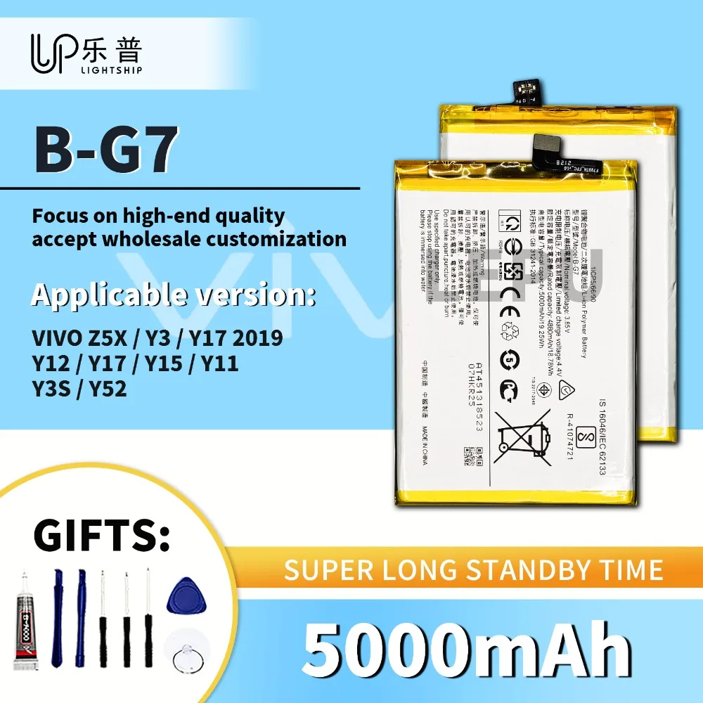 

B-G7 5000mAh Replacement Battery VIVO Z5X Y3 Y12 Y17 2019 New Battery with Tool Kits VIVO Y15 Y11 Y3S Y52 Original Battery B-G7