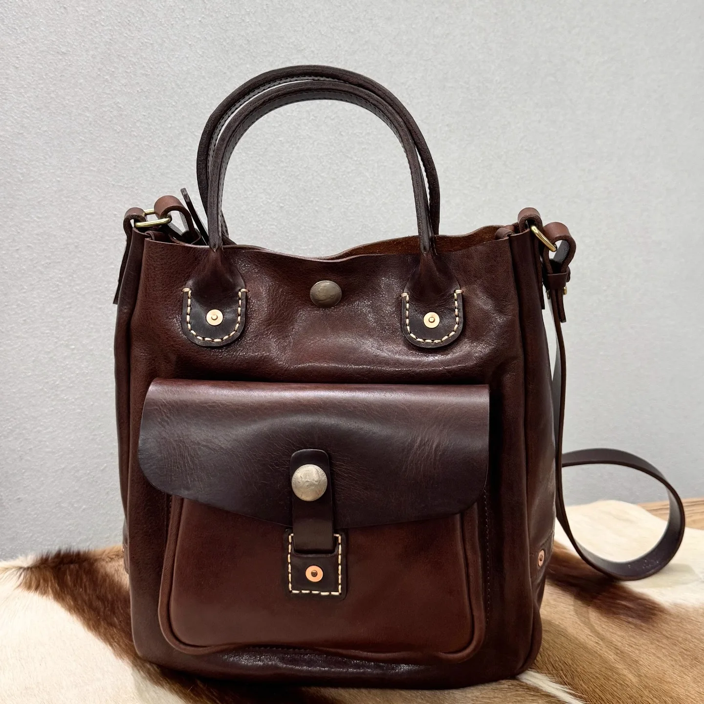 

fashion vintage designer handmade genuine leather women multifunctional handbags luxury real cow leather shoulder crossbody bag