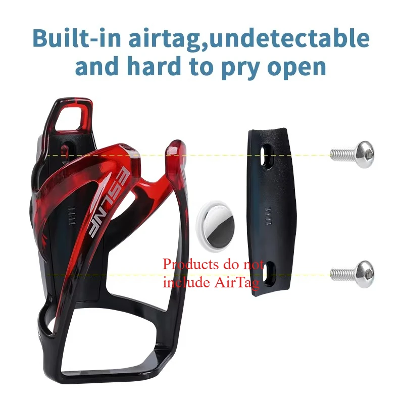 Lightweight Bicycle Water Bottle Holder Colorful Gradient Bike Airtag Kettle Holder Hidden Locator Bicycle Water Bottle Cage image 3