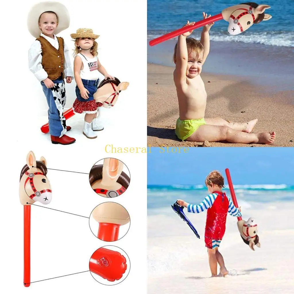 E7CE Inflatable Horse Heads Cowgirl PVC Balloon Outdoor Educational Gifts