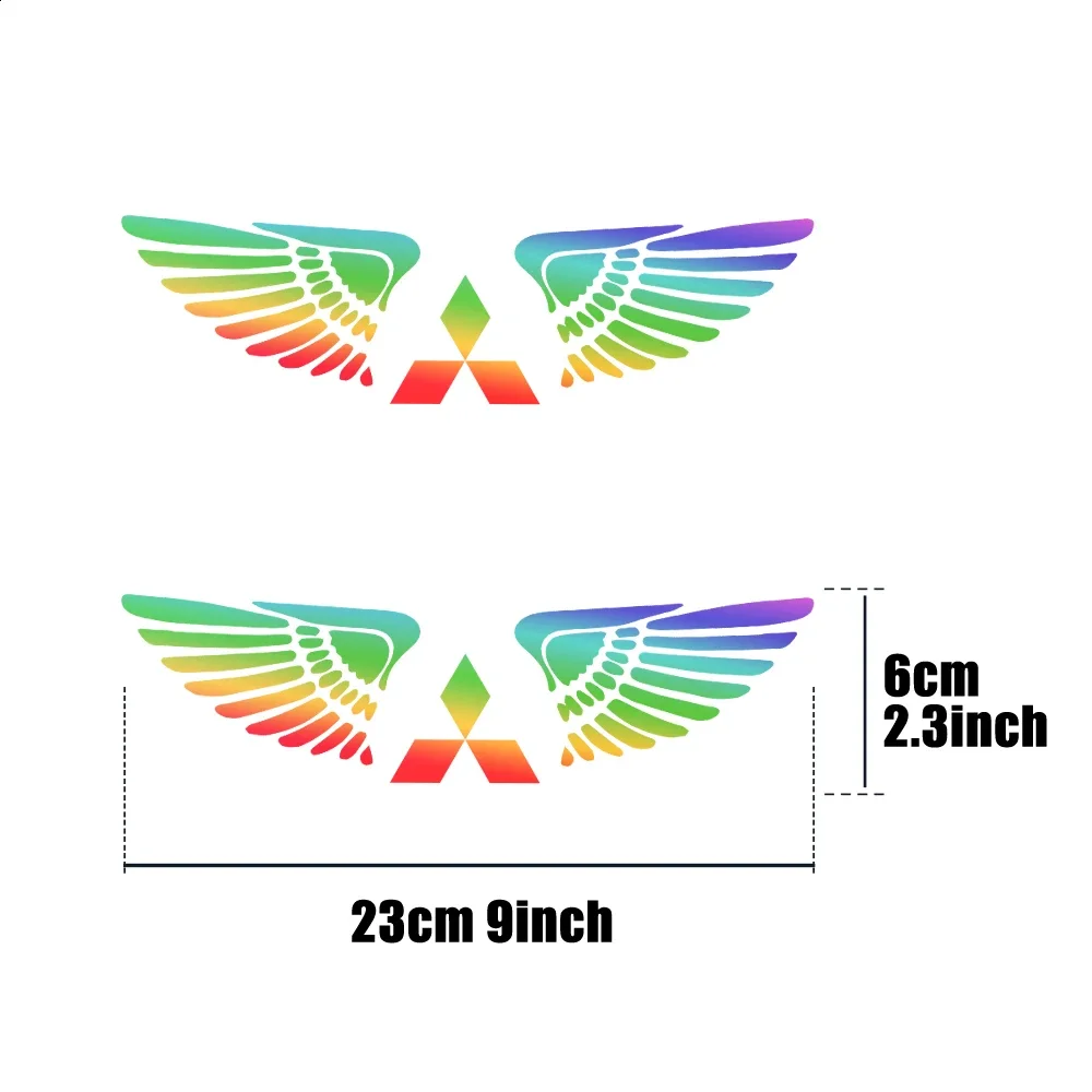 

Laser Colorful Reflective Car Sticker Wing Decal Exterior for Mitsubishi Outlander Lancer ASX Pajero L200