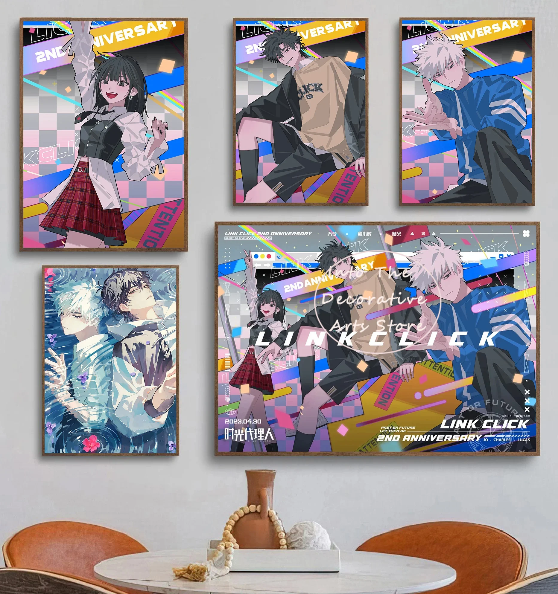 Link-Click 2023 New Anime Poster Chinese Anime Canvas Printing Poster Wall Art Decoration Painting for Home Bedroom Decoration
