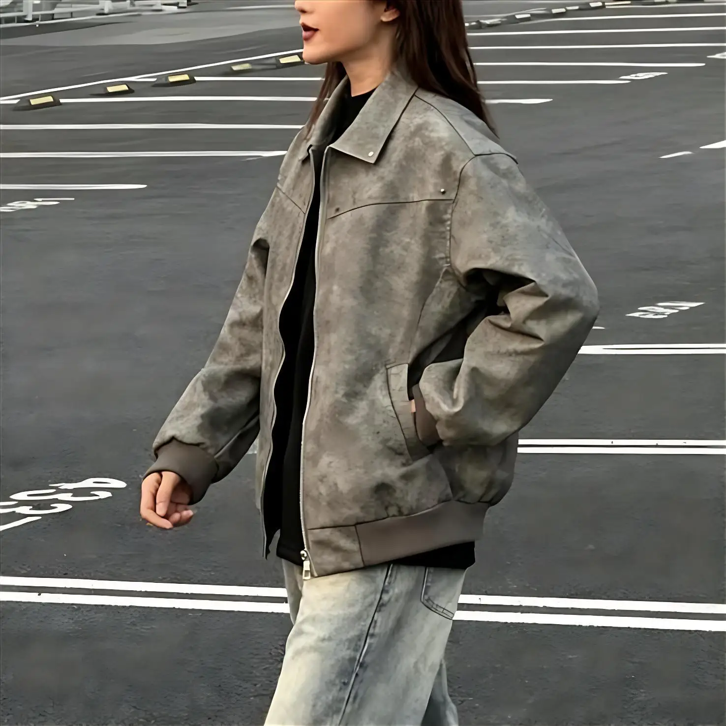 سترات منفوخة للنساء سترة من الصوف للخريف من الفلانيل بأزرار متقلب للكلية العصرية البناتي الجميلة Preppy الفنية الشبابية