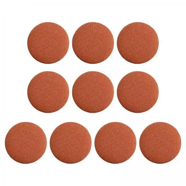 5x10x Fabric Cloth Covered Buttons DIY Sewing Buttons for Clothes Shirts Coats Caramel