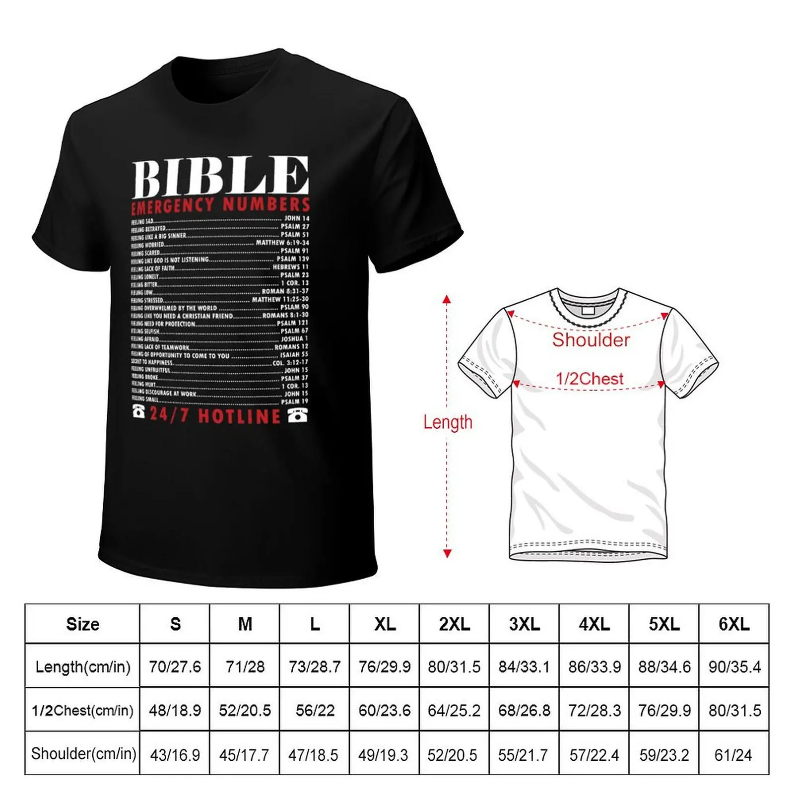 Bible Emergency Numbers T-Shirt Holiday Simple Tee Shirt