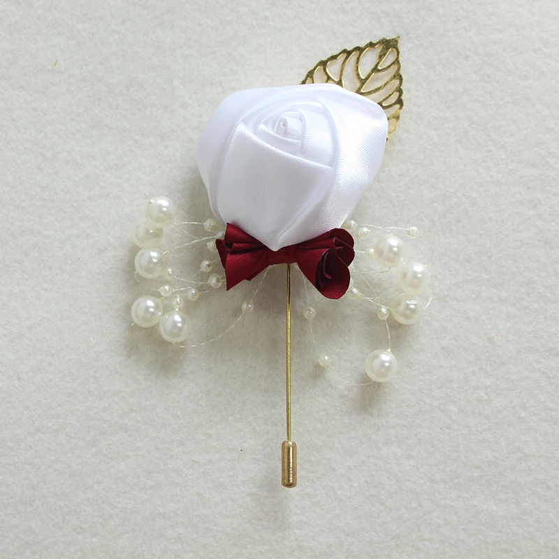 YO CHO-Flor De Corsage De Casamento Para Homens, Rosa De Seda, Noivo Boutonniere, Buttonhole Pin, Planejador De Casamento, Flor De Corsage De Casamento