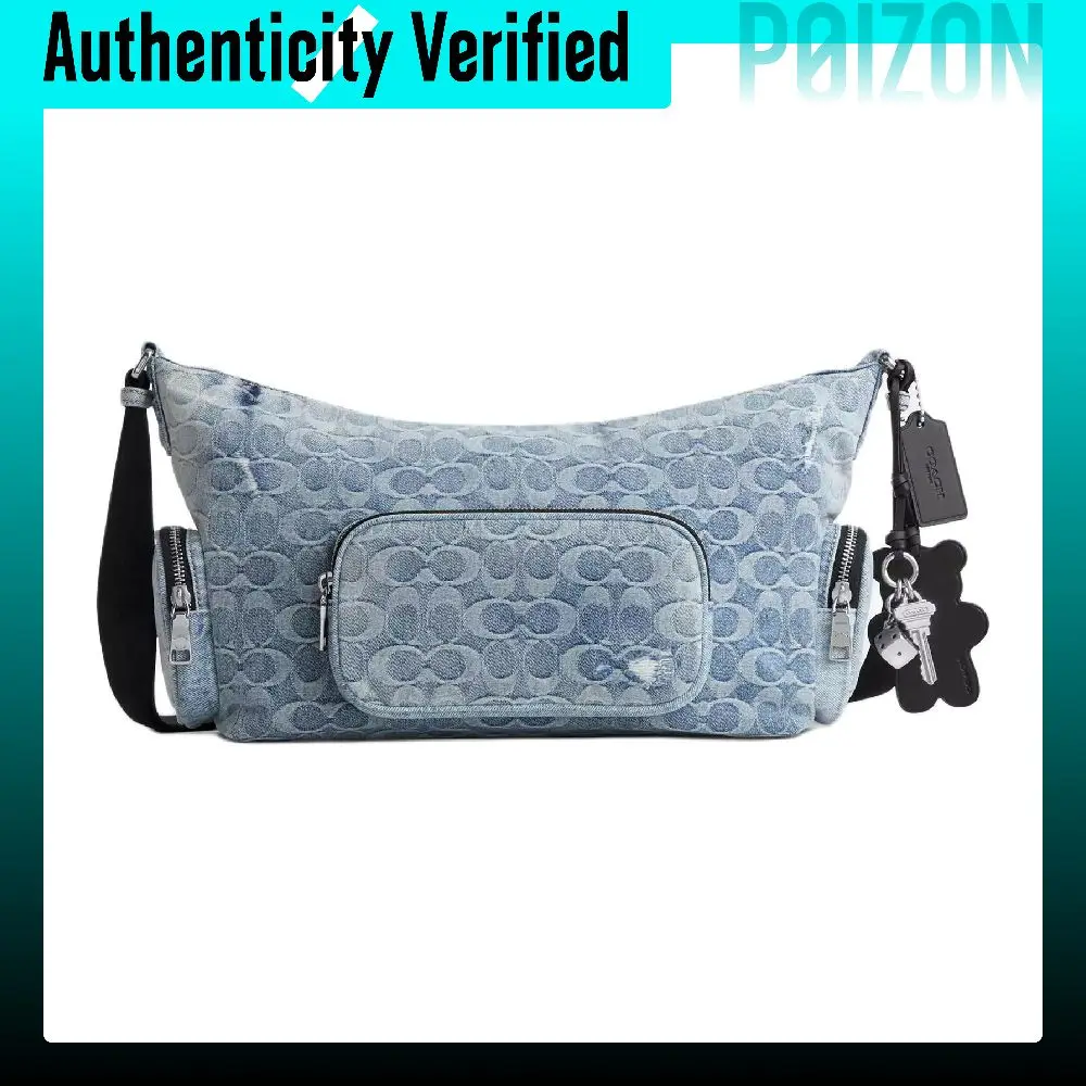 COACH Fabric Crossbody Bags Large Unisex Blue CET25-SVNIM
