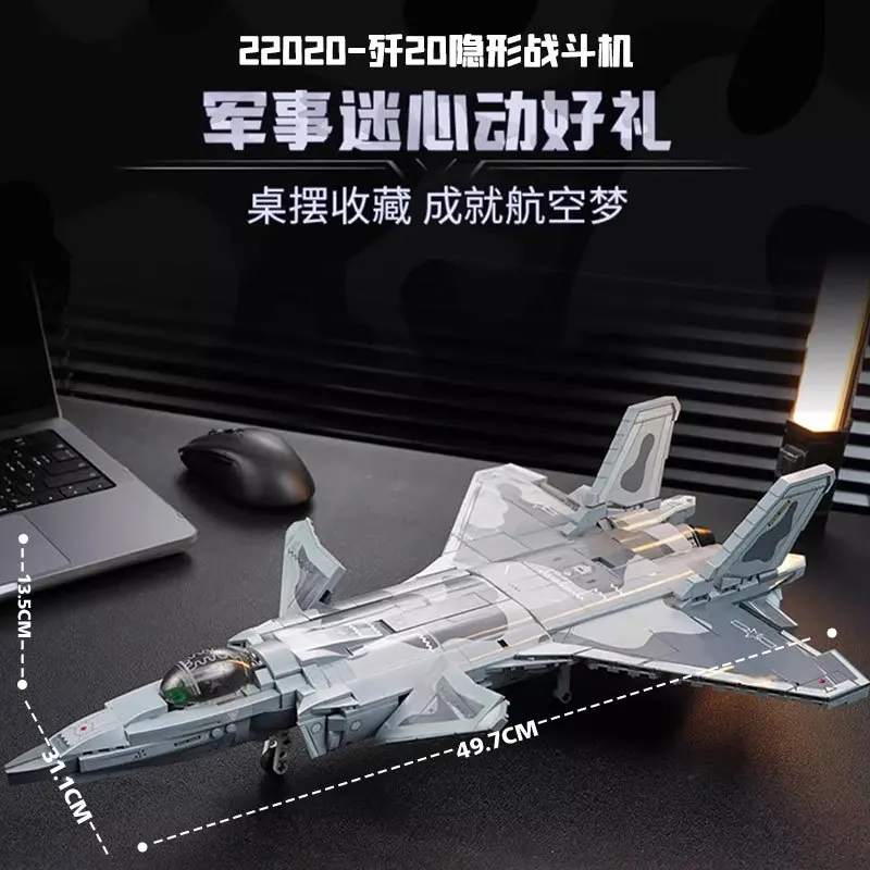 Keeppley Building Blocks Military  J-20 Stealth Fighter Small Particle Assembled Building Blocks Boys Puzzle Toys Christmas Gift