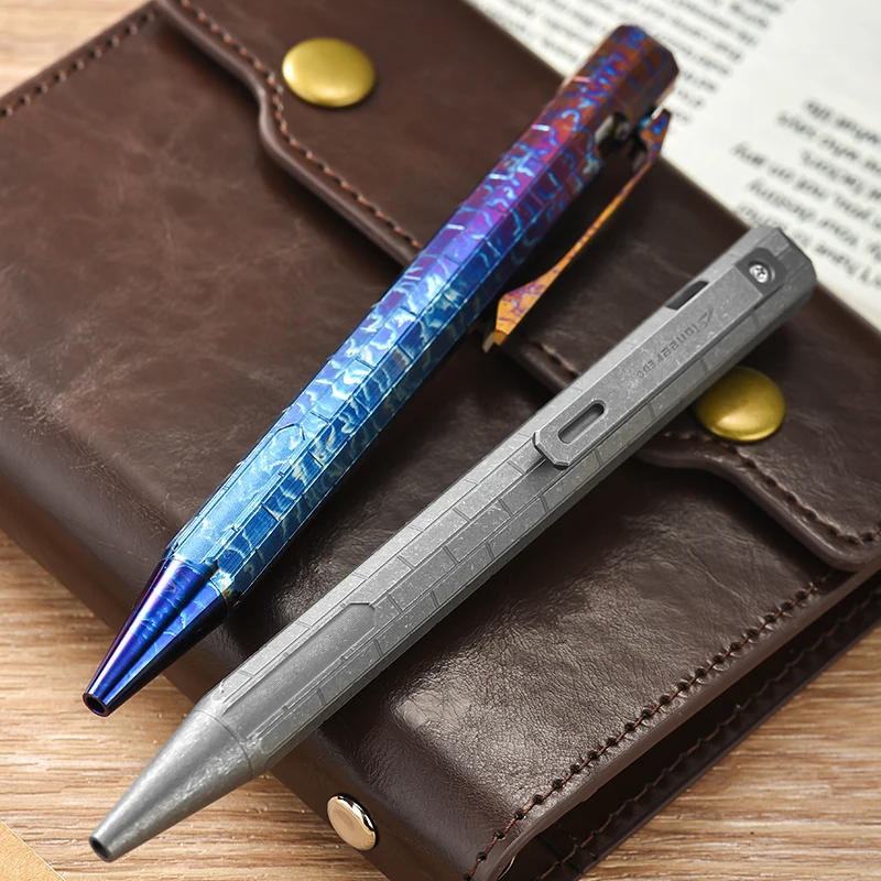 Titanium Alloy EDC Pocket Pen, Portable Multi‑Function Metal Ballpoint Pen, Outdoor Camping Hiking Survival Tool Business Gift