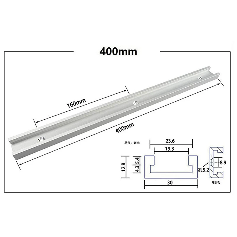 2 Set Aluminum Alloy T-Tracks Slot Miter Track And Miter Bar Slider Table Saw Miter Gauge Rod DIY Woodworking Tools