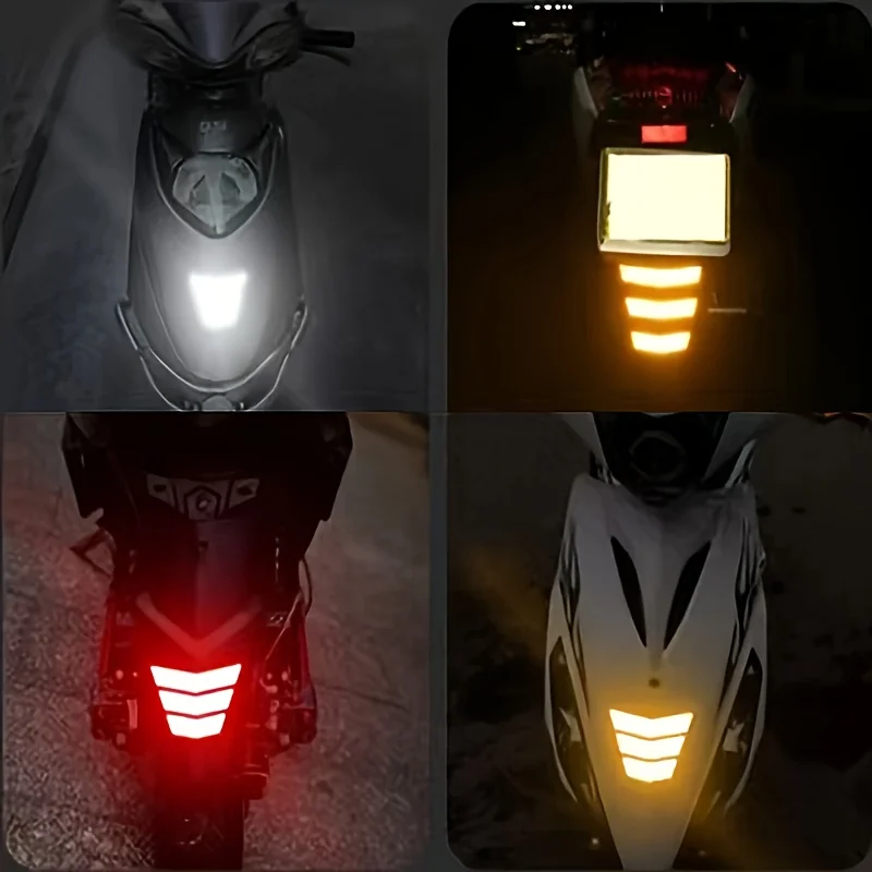 3PCS Reflective Safety Stickers Waterproof Dot Pattern Decals For Motorcycle Car Helmet Bicycle Night Visibility