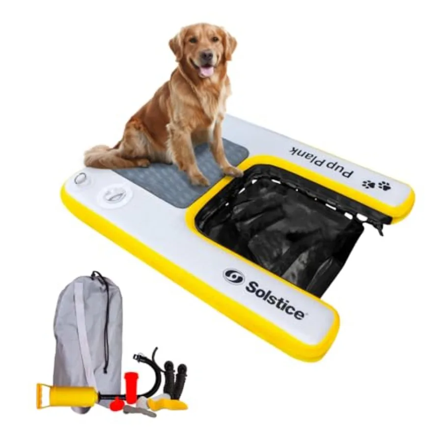

Inflatable Pup Plank Dog Water Ramp for Boats Docks Mini 30 lb Capacity Blue Floating Platform for Pets at Lake River Beach Swi