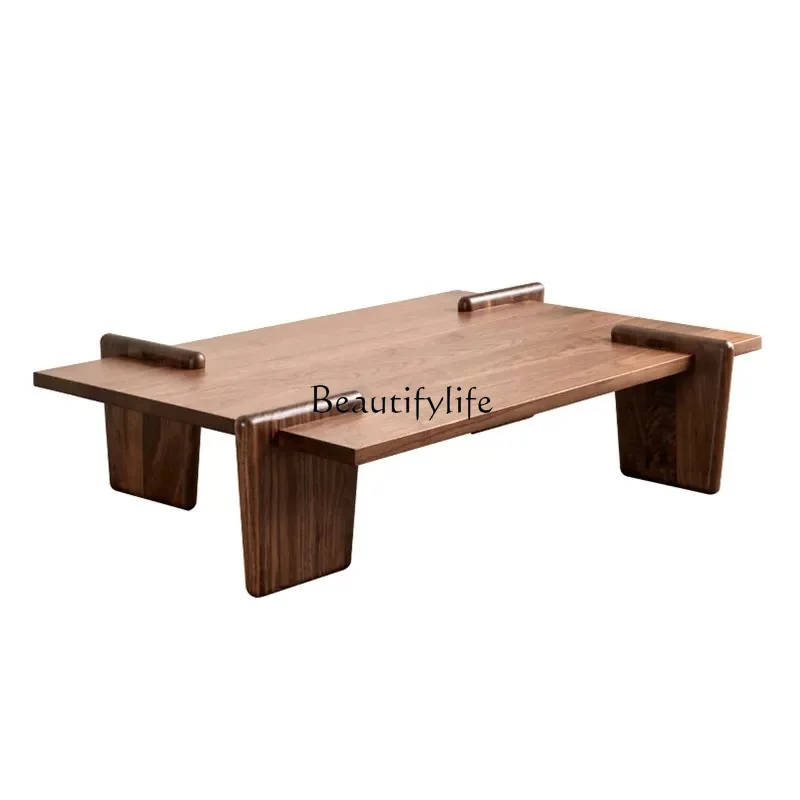 Quiefeng all solid wood square coffee table log retro coffee table