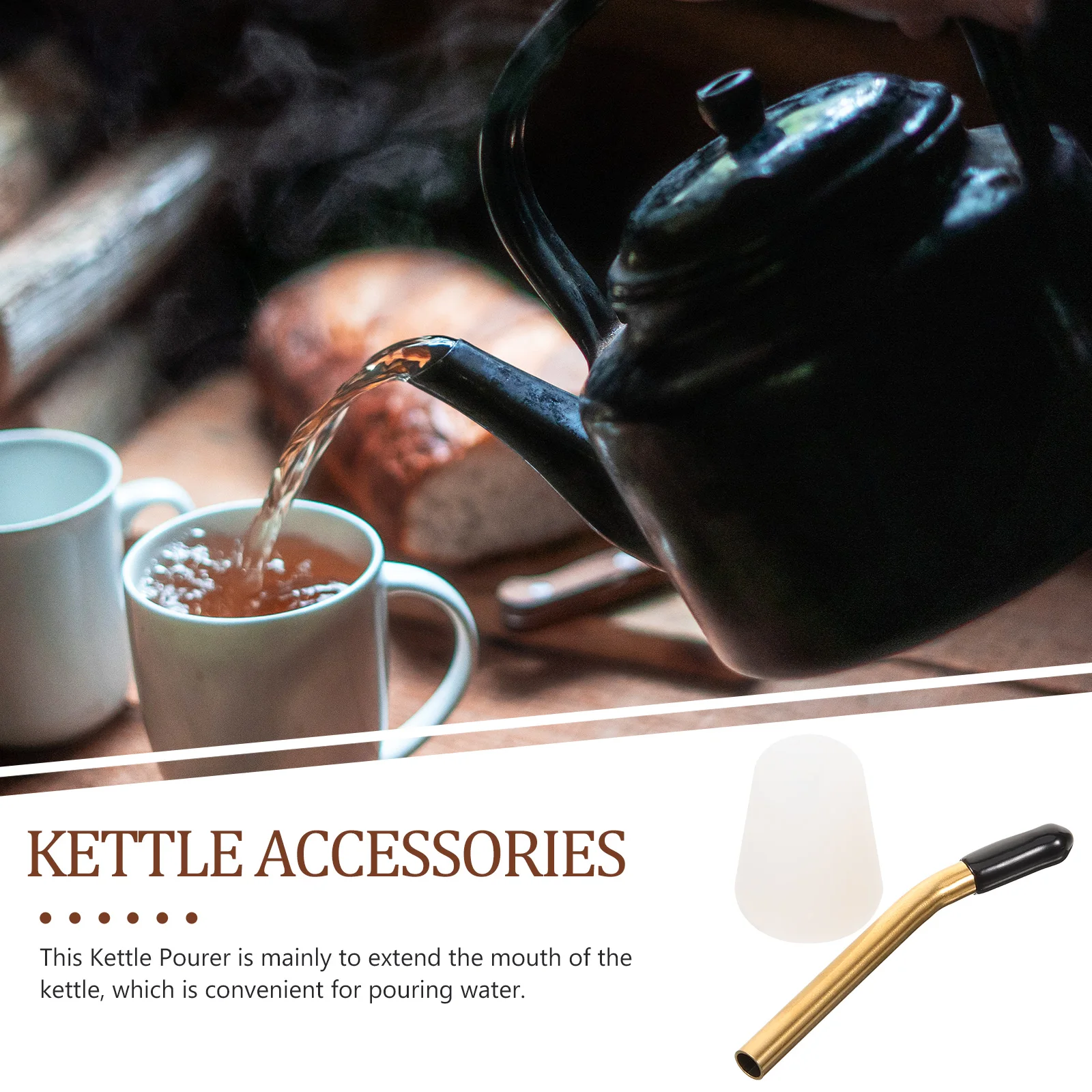 

Stainless Steel Kettle Extension Spout Gooseneck Pourer Lightweight Durable Outdoor Stove Accessories for Teapot Liquor Bottle