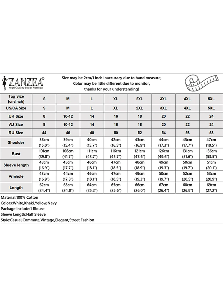 2025 Women Summer Shirts ZANZEA Elegant O Neck Short Sleeve Solid Work Blouse Casual Loose Cotton Tops Button Up Blusas Oversize - Image 6
