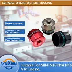 SK CUSTO Maluminium alloy oil filter housing For Mini R55 R56 R57 R58 R59 R60 R61 N12 N14 N16 N18 engine special car modificatio