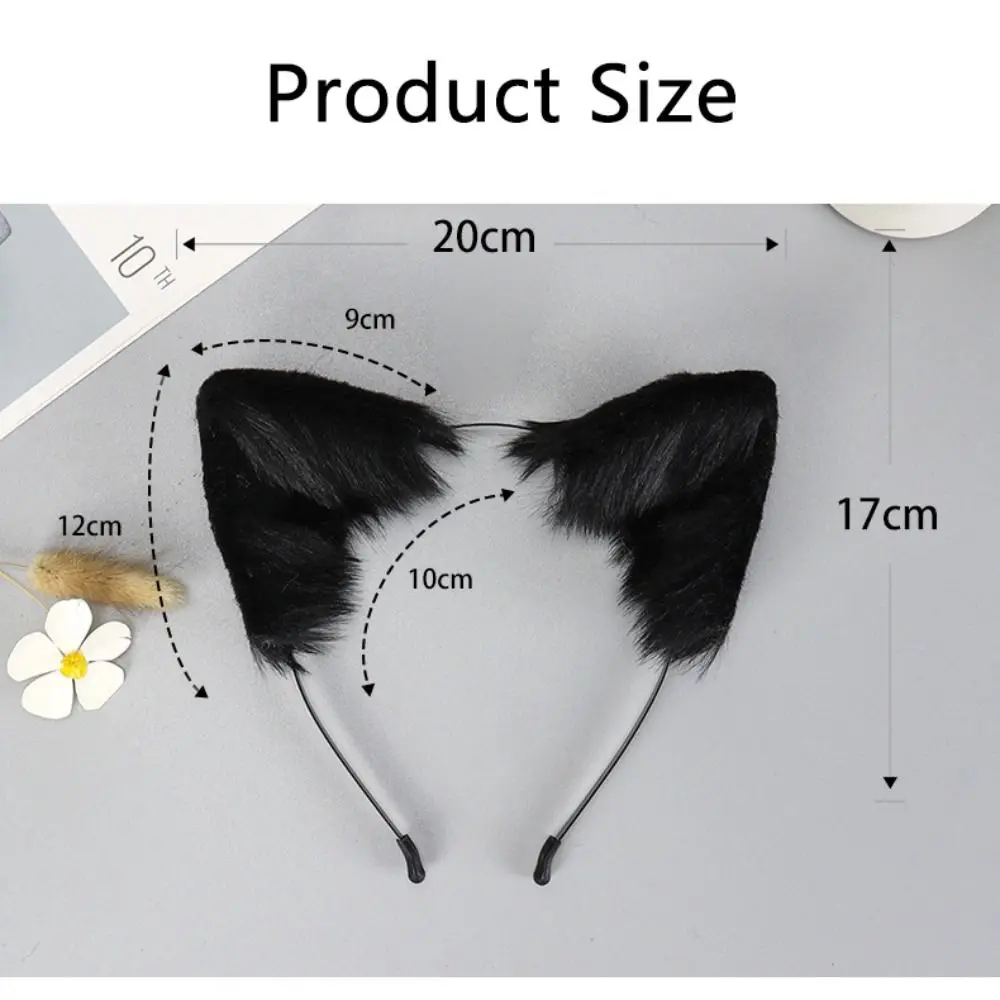 1PC Cute Plush Fox Cat Ears Gothic Headband Lolita Animal Ears Headwear Furry Artificial Cosplay Hair Accessories