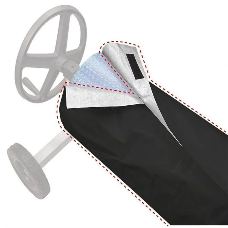 

Swimming pool cover swimming pool reel cover outdoor swimming pool solar reel protective cover 16ft: 490 x 96cm