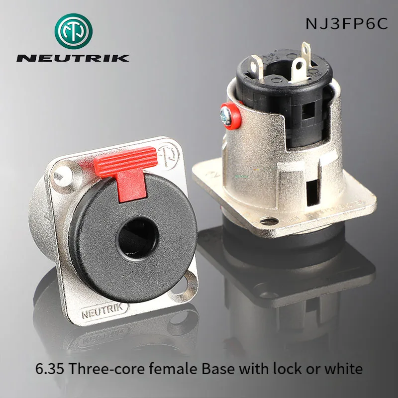 

NEUTRIK NJ3FP6C 6.35mm 1/4 Inch 3 Pin Jack Mono Stereo Chassis Connector Audio Socket 3-core Female Phone Jack Panel Mount