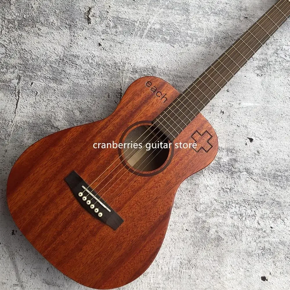 MAHOGANY-Mini Electric Acoustic Guitar, New Custom Factory, Good Quality, 34 \