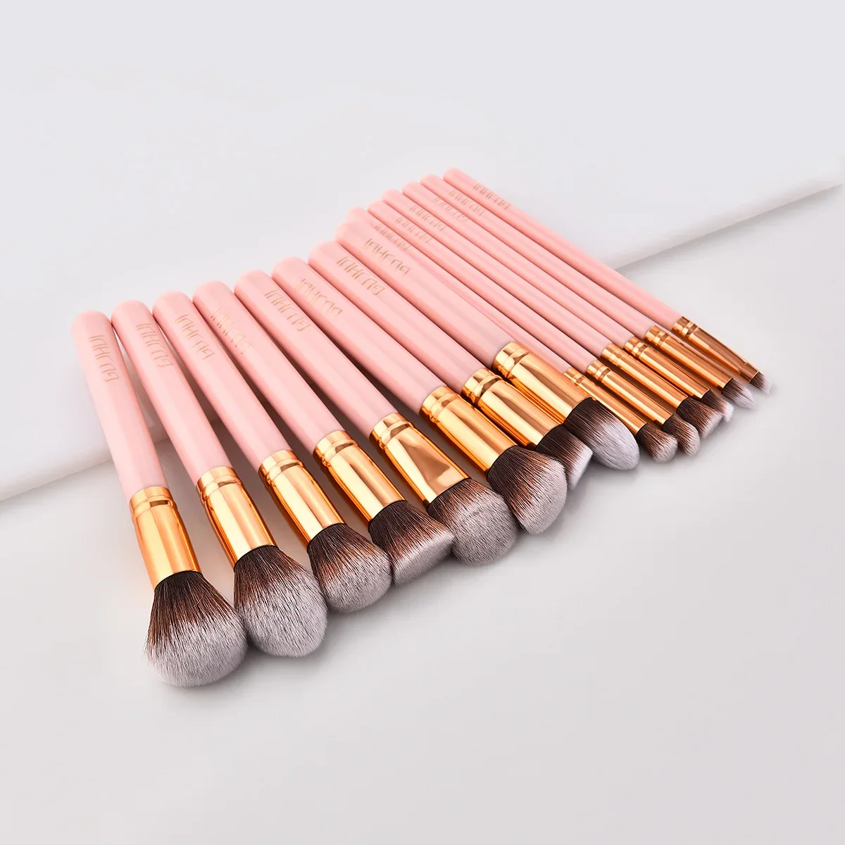 Pink Professional Makeup Brush Natural Goat Wooden Handle Hair Brushes Foundation Powder Contour Eye Shadow Face Make Up Brushes