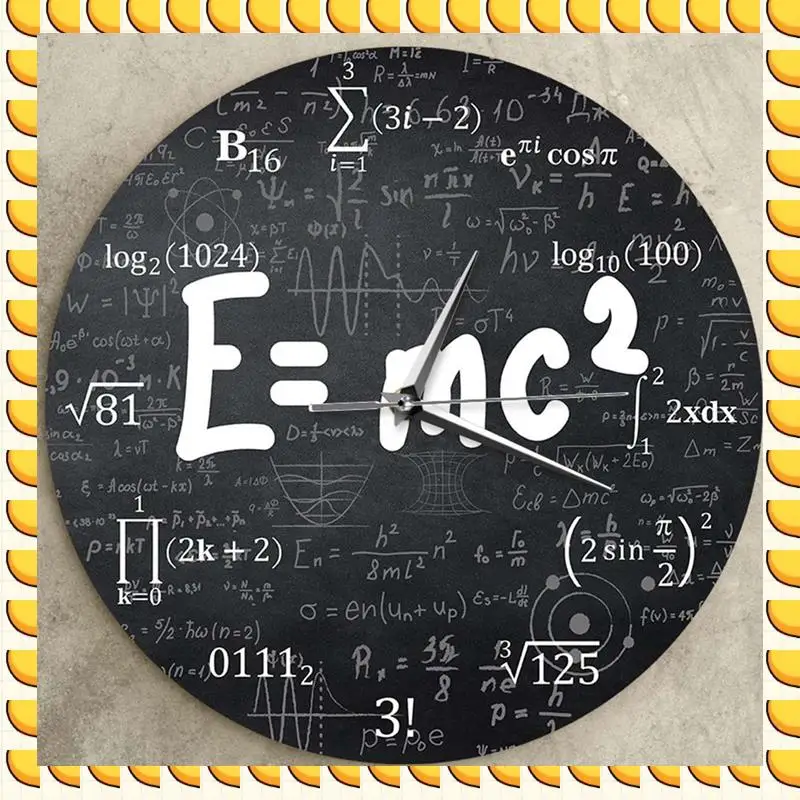 BAAU 3X Theory Of Relativity Math Formula Wall Clock Scientist Physics Teacher Gift School Classroom Decor