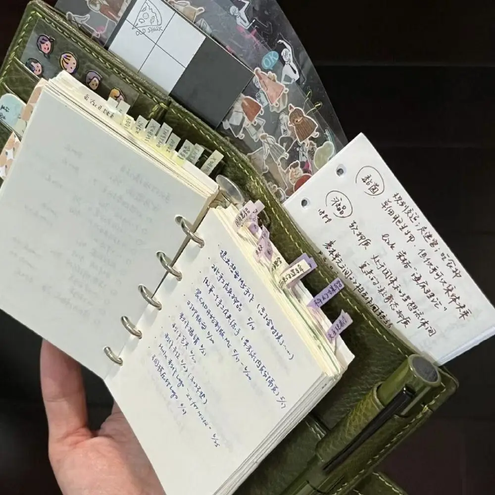 New M5 Green Leather Notebooks Portable Blank Inner Page Pocket Book Thickened Hand Ledgers