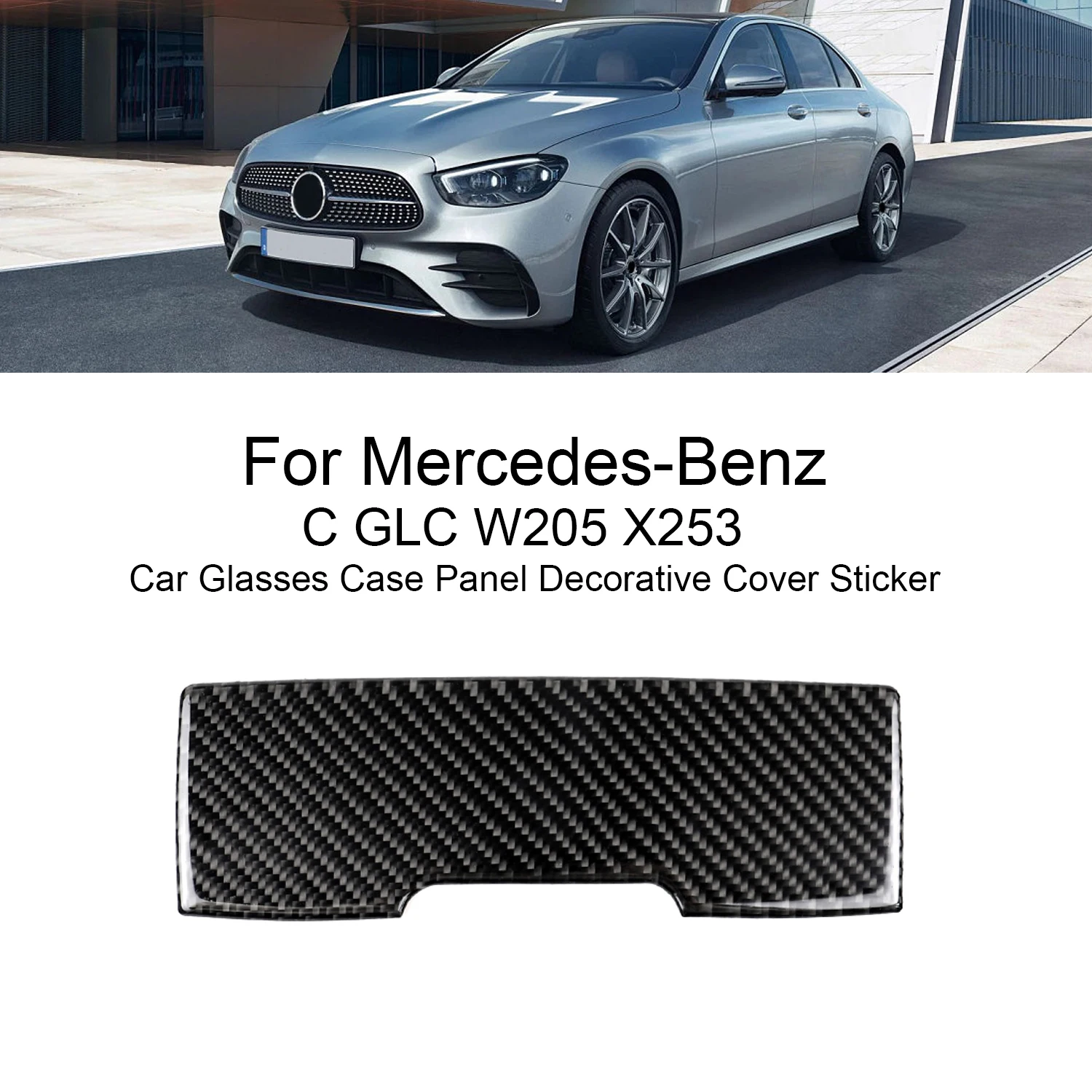 For Mercedes Benz C GLC Class W205 X253 Carbon Fiber Interior Auto Glasses Box Panel Trim Cover Stickers Decor Car Accessories