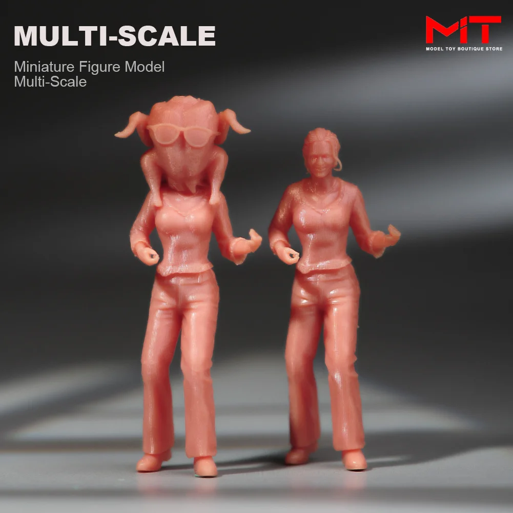 Walking Lady Normal Funny Edition Figure Model, Estatueta em miniatura, Fotografia Criativa, Adereços de cena para carros, 1/87, 1/64, 1/43, 1/24