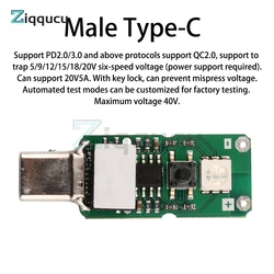 Type-C USB-C PD2.0 3.0 to DC USB Decoy Fast Charge Trigger Poll Detector Charging Module Supports PD2.0/3.0