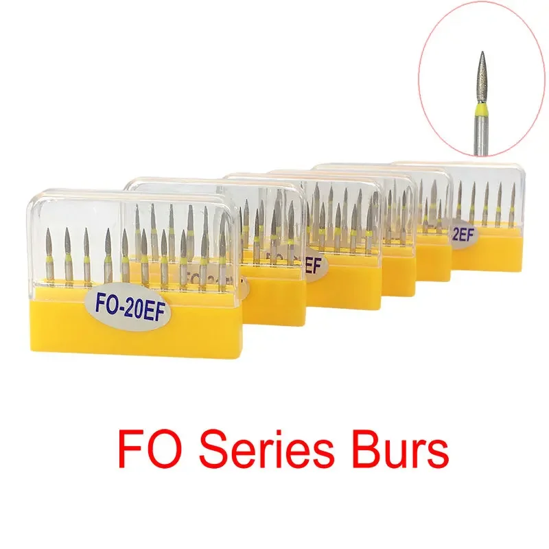 10 teile/schachtel diamant bohrer diamant bohrer für hoch geschwindigkeit handstück flamme ogival end typ polier bohrer