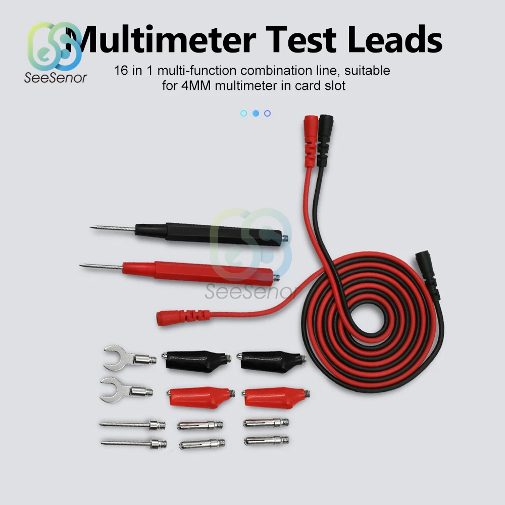 16pcs/set Universal Digital Multimeter Probe Test Leads Multi Meter Needle Tip Tester Lead Probe Wire Pen Cable for Multimeter