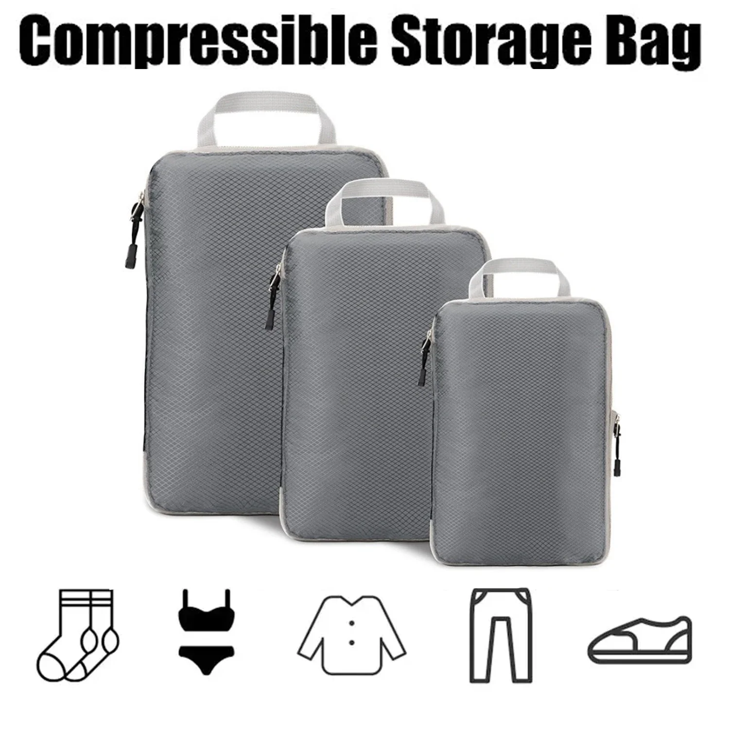 

Foldable Waterproof Storage Bag ,clothing Storage Compressed Three Piece Set Luggage Travel Bag with Handbag Luggage Organizer