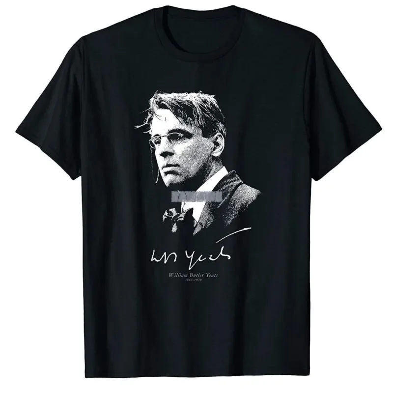 Mens summer t-shirt W B Yeats-Irish Poet-Potry-Literature-Books T-Shirt cotton tshirt men tee shirt