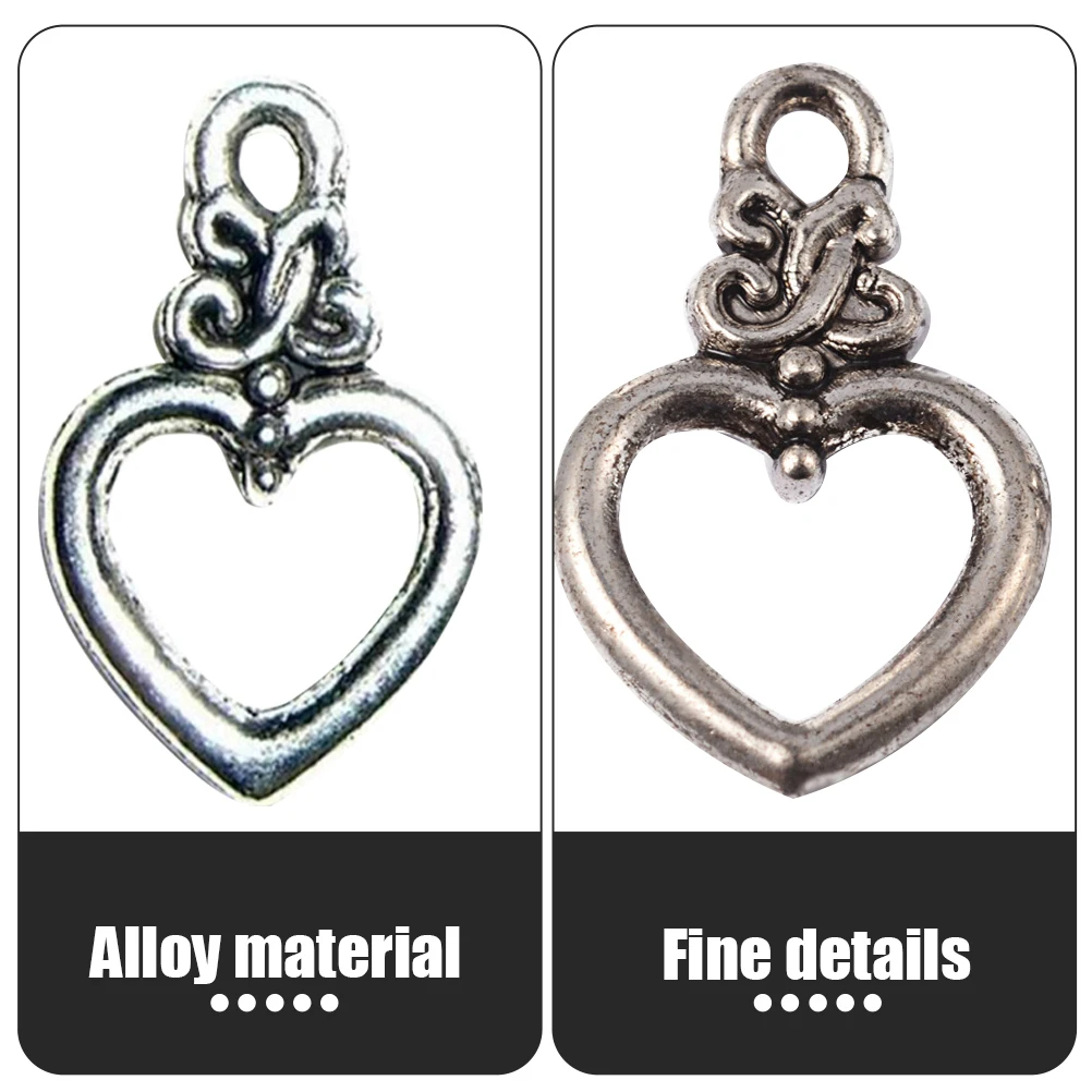 

60 Sets Bracelet Necklace Accessories DIY Heart Accessory Tibetan Clasp Jewelry Closure Alloy Making